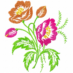 Flowers And Tree Embroidery Design 3